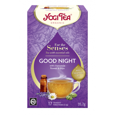 Herbatka Dla zmysłów na dobranoc z olejkiem lawendowym (For the senses Good Night) BIO (17 x 2,1 g) 35,7g Yogi Tea - 4012824405684.jpg