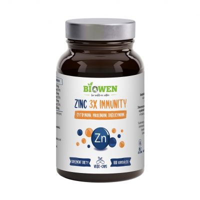 Zinc 3x Immunity, Cynk Complex+ 100 kapsułek Biowen - 5904806120618.jpg