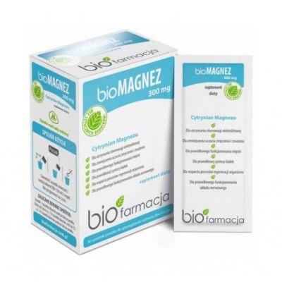 Bio Magnez Cytrynian magnezu 300mg 30 saszetek Biofarmacja - 5907710947012.jpg